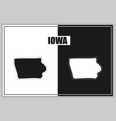 Flat Style Map Of State Of Iowa Usa Iowa Outline