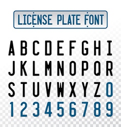 License Plate Font Letters With Embosse