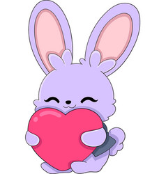 Purple Rabbit Hugging Love On Valentines Day