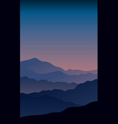 Beautiful Dark Blue Mountain Landscape