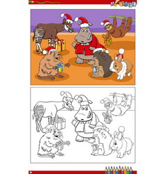 Cartoon Animal Characters On Christmas Time