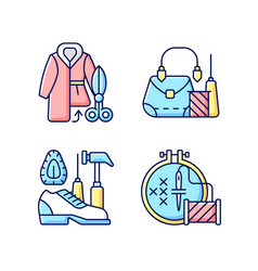 Clothes Repair Rgb Color Icons Set