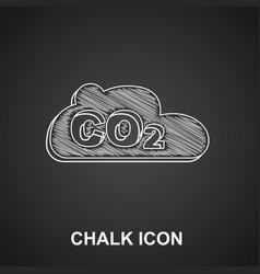 Chalk Co2 Emissions In Cloud Icon Isolated