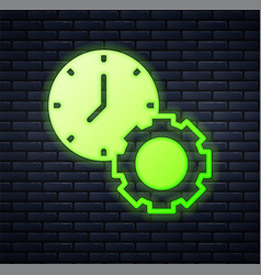 Glowing Neon Time Management Icon Isolated