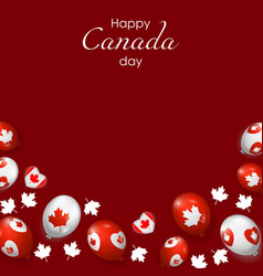 Canada Day Banner On Dark-red Background