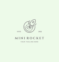 Mini Rocket Line Art Minimalist Logo Icon Design