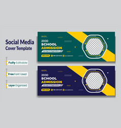 School Admission Social Media Cover Banner Design