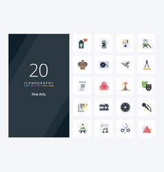 20 Fine Arts Flat Color Icon For Presentation