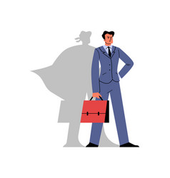 Business Man With Silhouette Of Superman Shadow