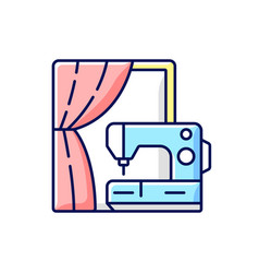 Curtain Sewing And Alteration Rgb Color Icon