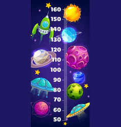 Kids Height Chart With Galaxy Space Planets Scale