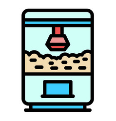 Popcorn Making Machine Icon Flat