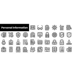 Set Of Outline Personal Information Icons