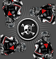 Skull Surrounded By Several Racers