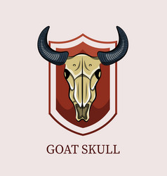 Goat Skull Logo On A Shield