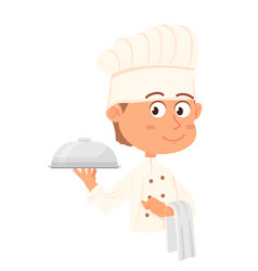 Boy In Cooking Hat Serving Food Kid Chef Mascot