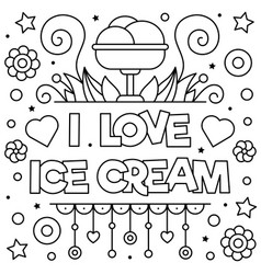 Summer love coloring page black and white Vector Image