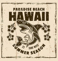 Hawaii Paradise Beach Vintage Emblem Label