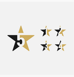 Set Number 12345 Star Logo Template