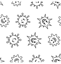 Viruses Kawaii Seamless Pattern Coloring Page