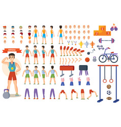 Athlete Sportsman Cartoon Constructor Man