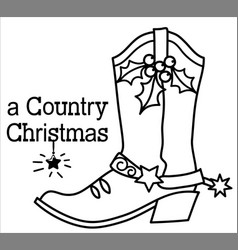 Cowboy Christmas With Boots And Holiday