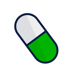 Green Medical Capsule Or Pill And Medicine