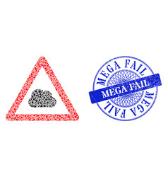 Textured Mega Fail Seal And Triangle Cloud Warning