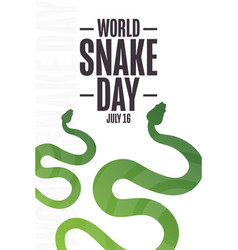 World Snake Day July 16 Holiday Concept