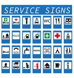 A Set Of Road Signs Indicating The Service