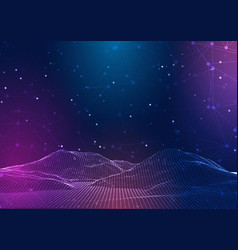 Futuristic Landscape Background With Wireframe