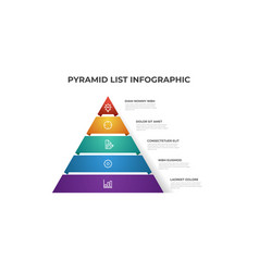 Pyramid List Infographic Template With 5 Layers