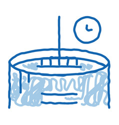 Cheese Melting Time Doodle Icon Hand Drawn