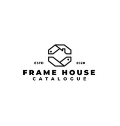 Frame House Catalogue Logo Design Outline