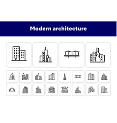 Modern Architecture Line Icon Set