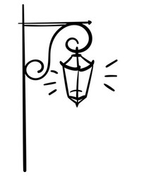 Vintage Street Lamp Doodle Retro Gas Lamp Hanging