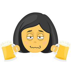 Emoji Woman Drunk Beers