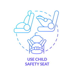 Use Child Safety Seat Blue Gradient Concept Icon