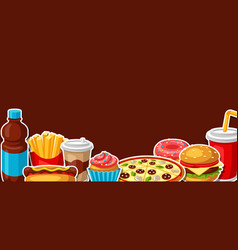 Background with fast food meal tasty fastfood Vector Image