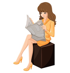 A Businesswoman Reading Newspaper