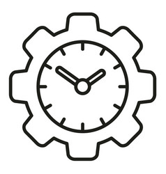 Gear Clock Icon Outline Delivery Time