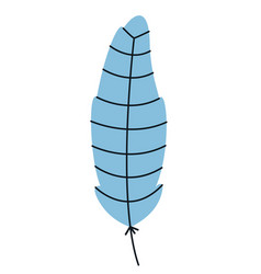 Blue Jay Feather In Doodle Style