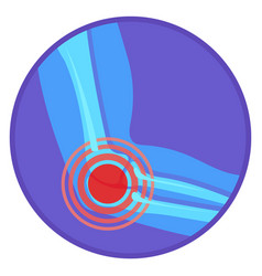 Elbow Joint Pain Round Icon Medical