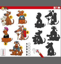 Shadows Game With Cartoon Dogs Animal Characters