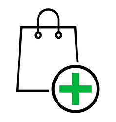 Shopping Bag Line Icon Supermarket Paper Plastic