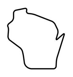 Wisconsin Black Outline Map State Of Usa