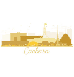 Canberra Australia City Skyline Golden Silhouette