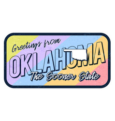 Greeting From Oklahoma Vintage Rusty Metal Sign