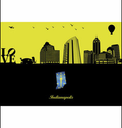 Indianapolis City Skyline Silhouette