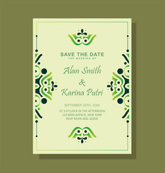 Wedding Invitation Card With Floral Pattern